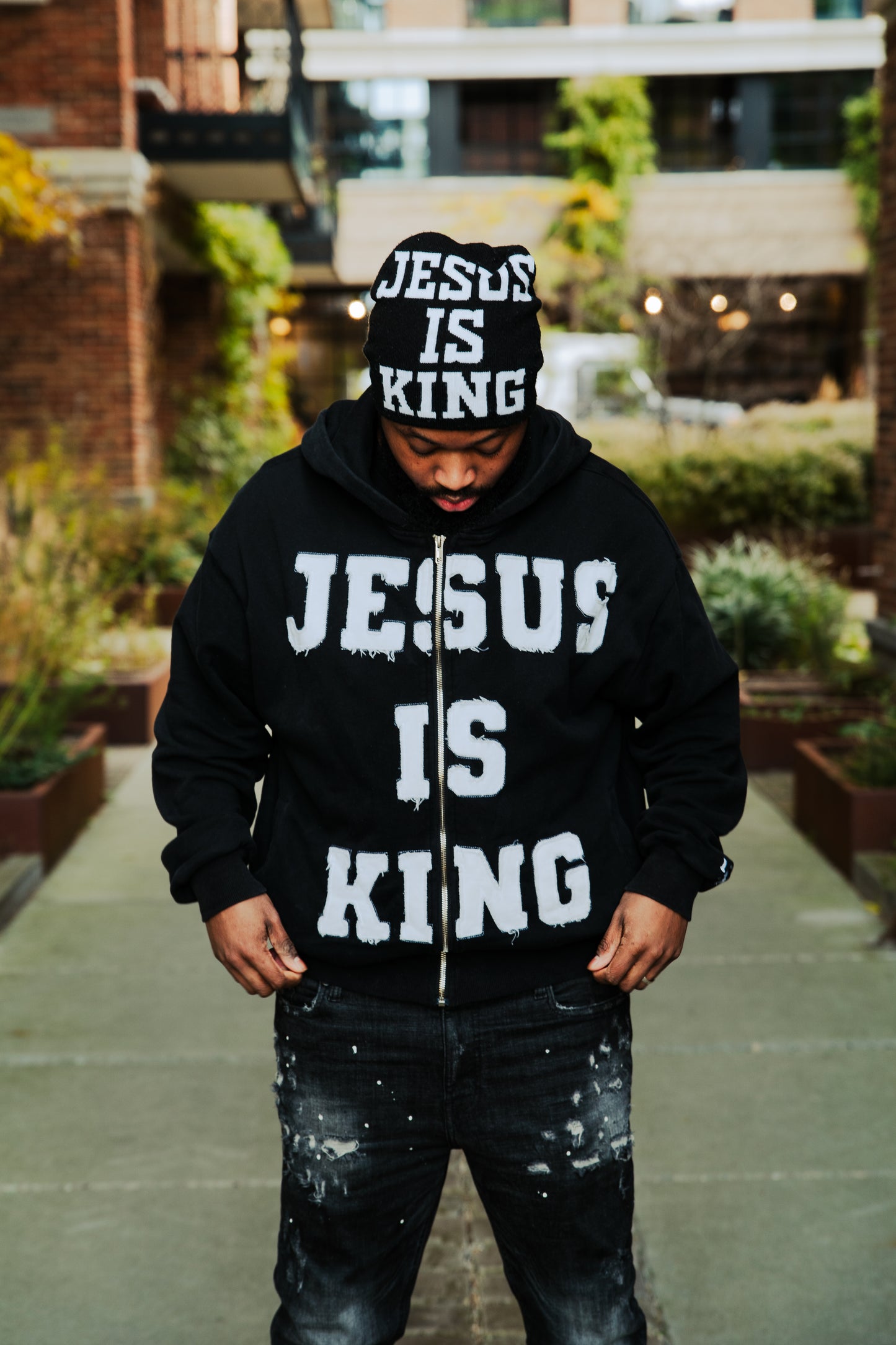 J.I.K Hoodie Zip Black