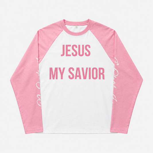 Jesus My Savior Long Sleeve Pink